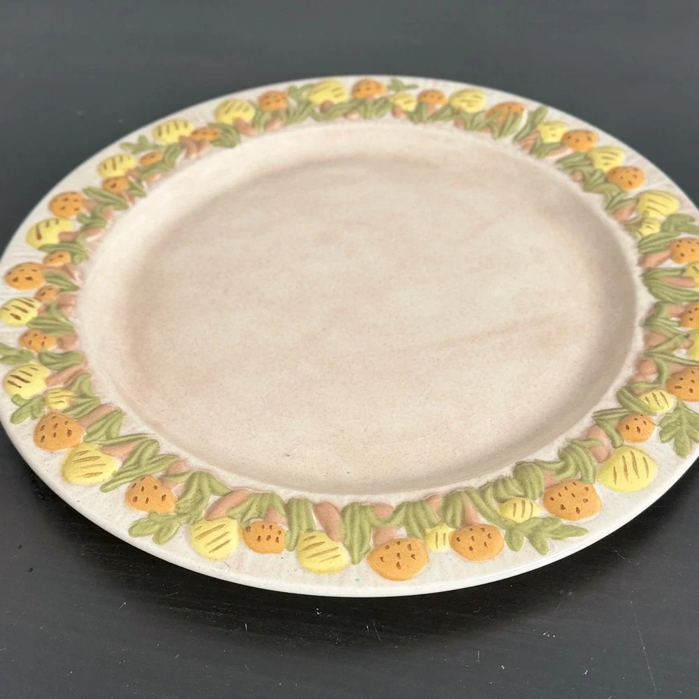 Vintage Ceramic Mushroom Casserole Dish with Lid and Plate 3 Piece Set